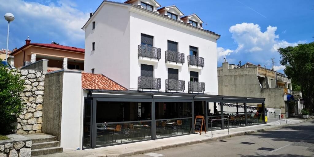 Azur hotel building and terrace in Novi Vinodolski